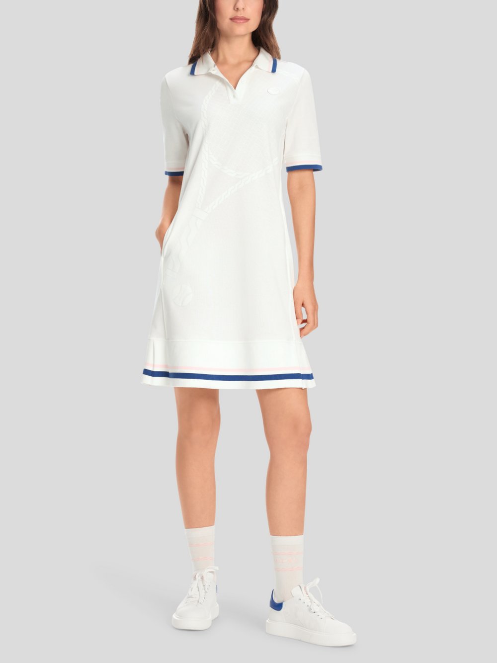 Marc Cain Kleid Damen Baumwolle weiß gemustert, 34