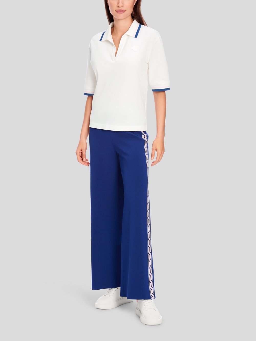Marc Cain Poloshirt Damen Baumwolle weiß bedruckt, 40
