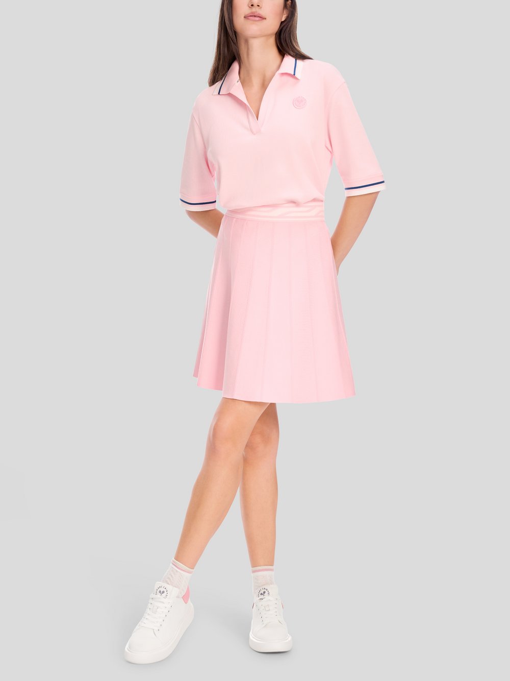 Marc Cain Poloshirt Damen Baumwolle pink bedruckt, 34