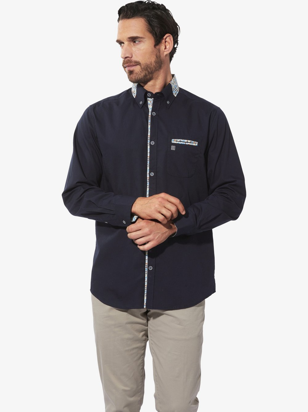 Thumbnail - BABISTA Doppelpack Hemd Herren Regular Fit Baumwolle weiß gemustert, L