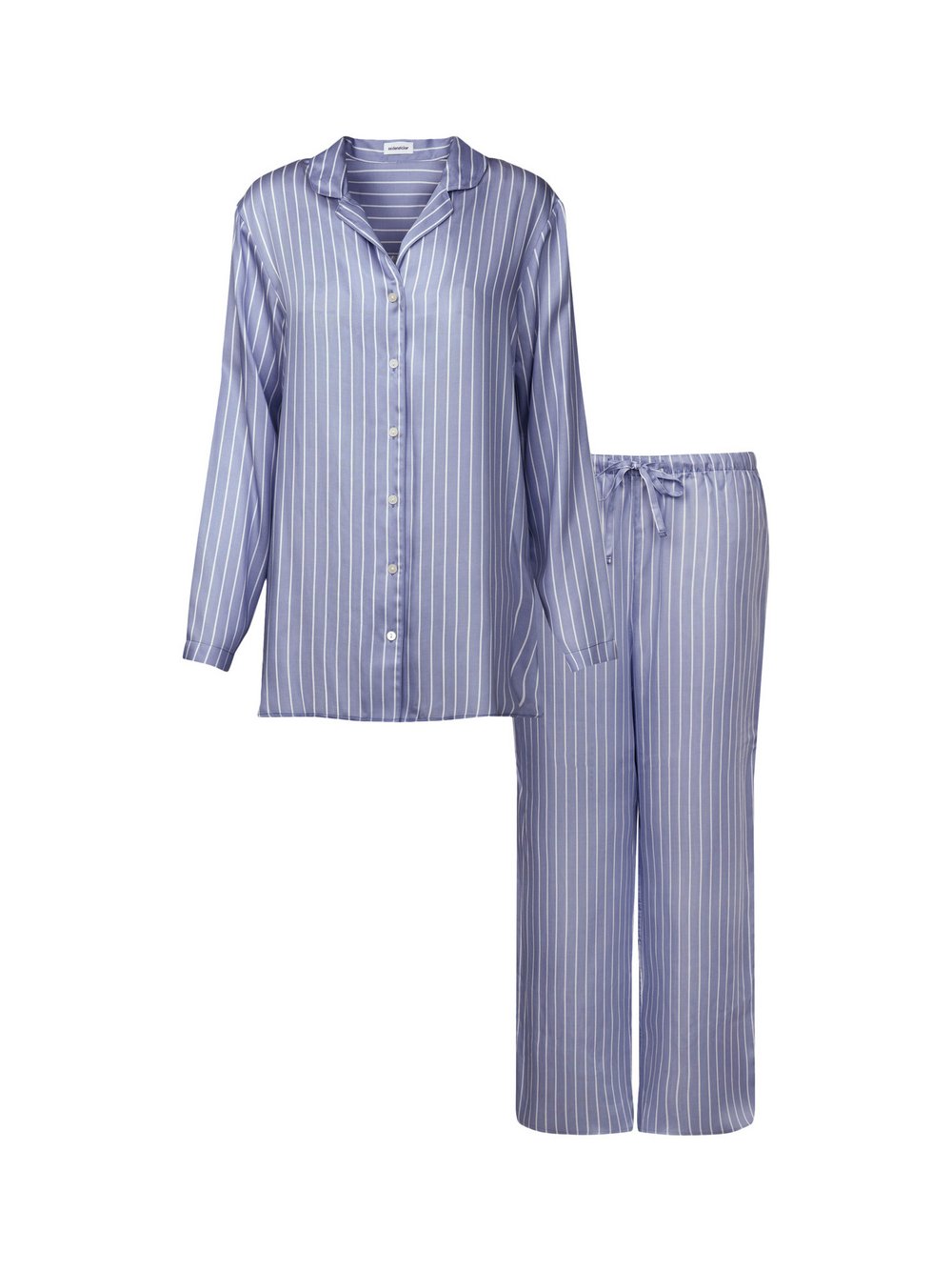 Seidensticker Pyjama Damen Modal blau gestreift, 38