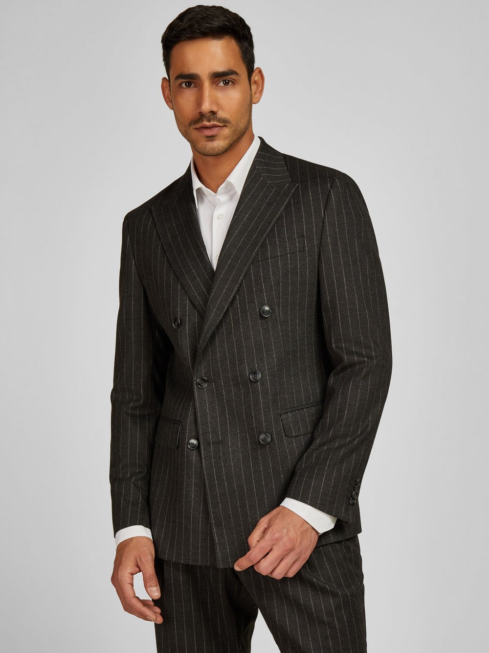 Daniel Hechter Sakko Herren Modern Fit grau gestreift, 48