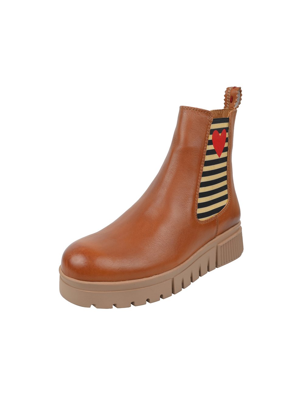 Crickit Chelsea-Boots Damen Leder braun bedruckt, 38