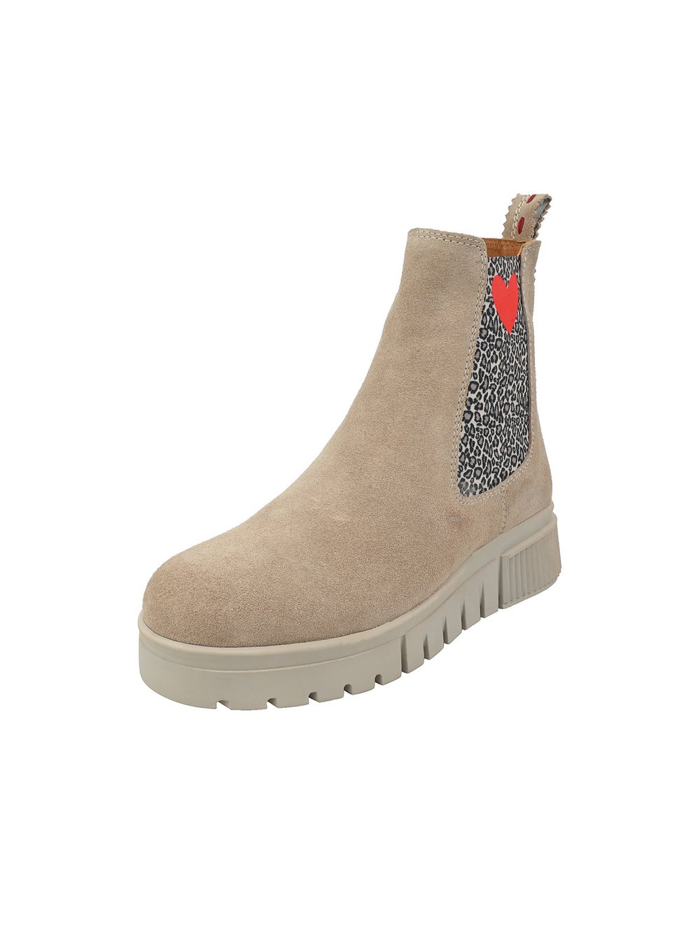 Crickit Chelsea-Boots Damen Leder beige bedruckt, 42