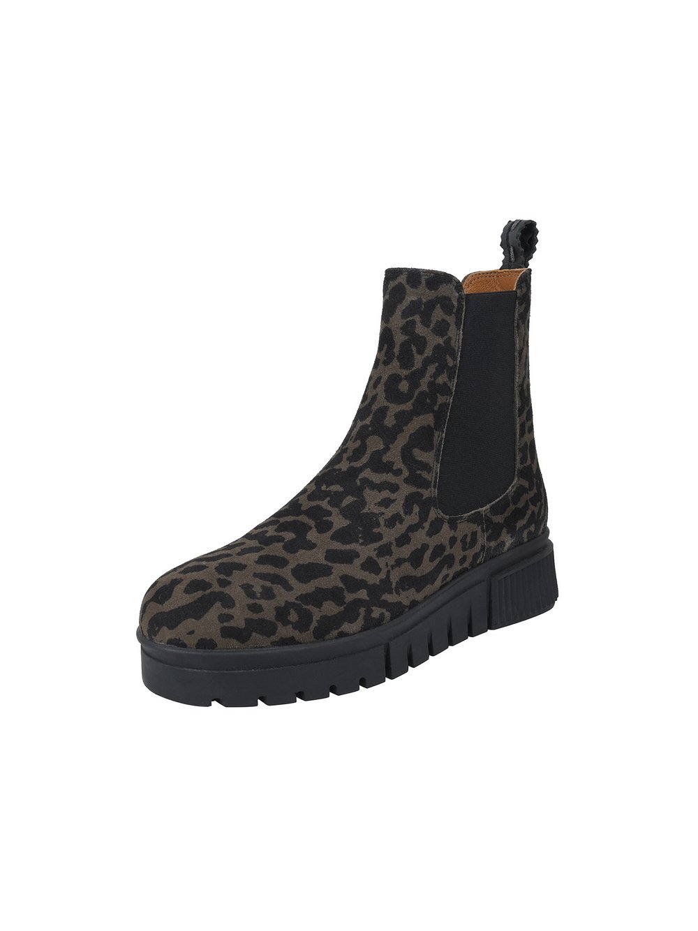 Crickit Chelsea-Boots Damen Leder beige bedruckt, 40