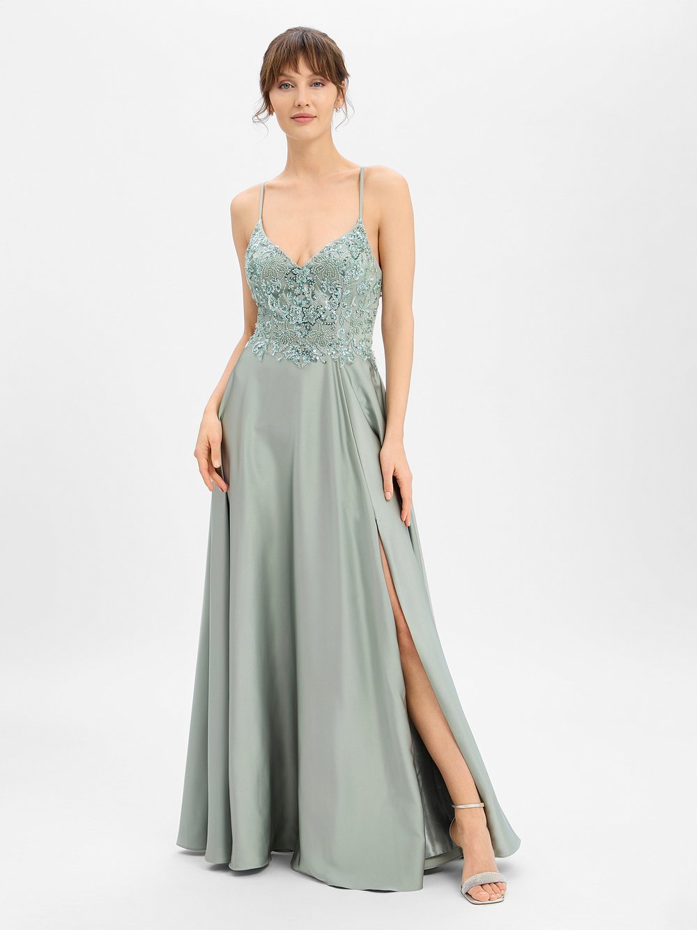 Laona Abendkleid Damen Satin grün, 34