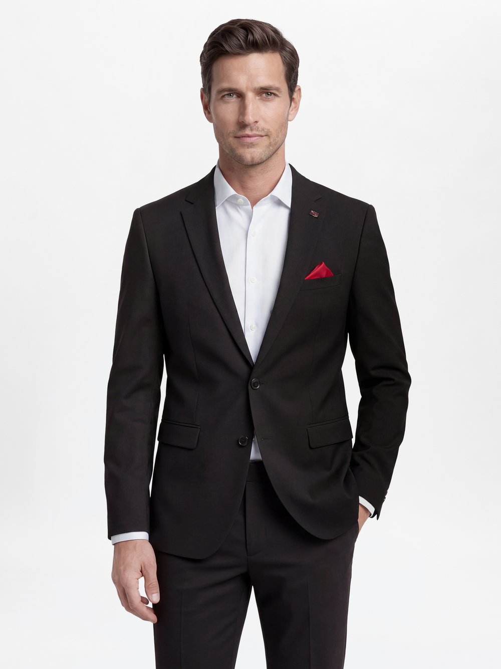 Finshley & Harding London Baukasten-Sakko Herren Slim Fit schwarz, 24