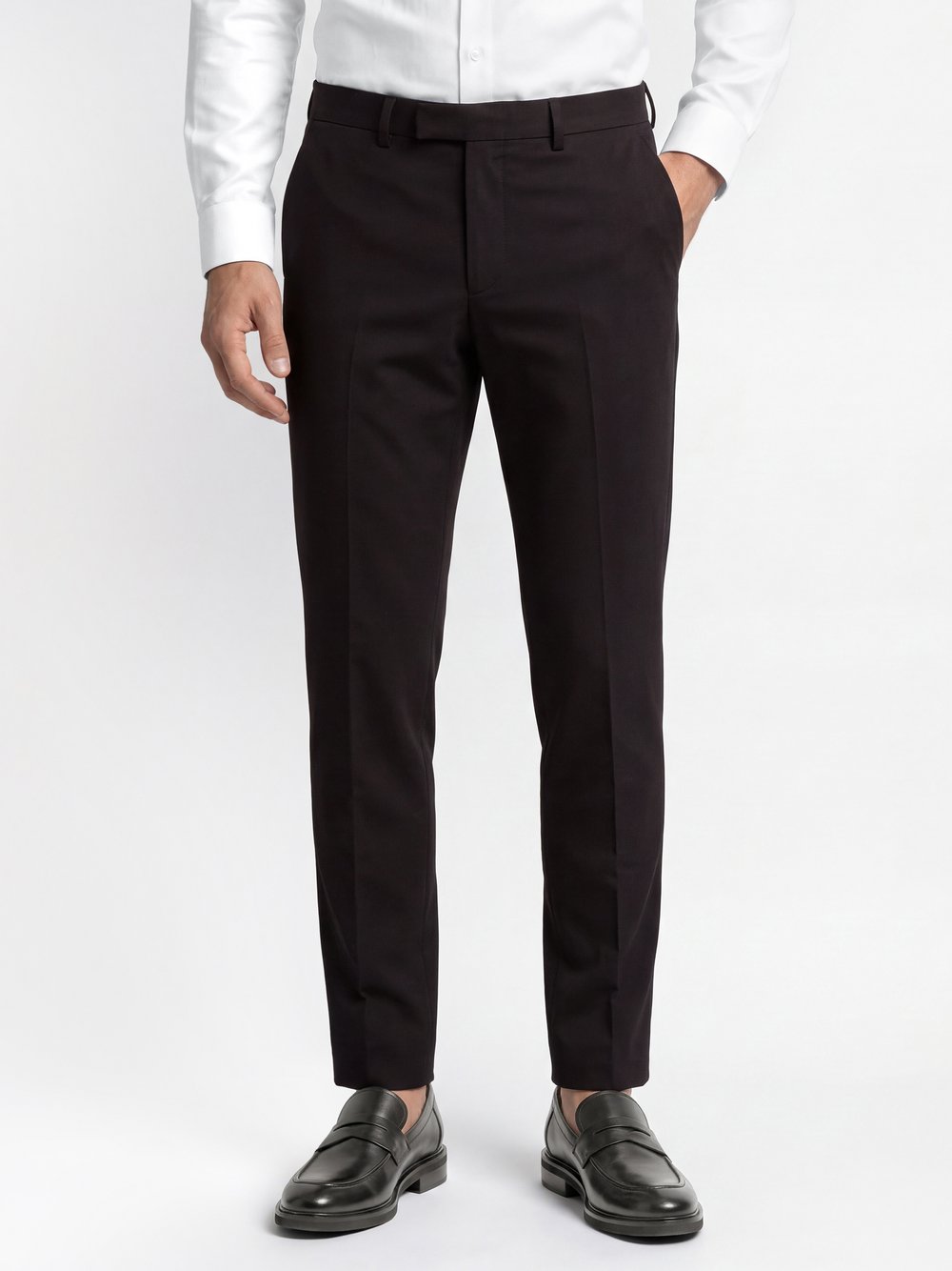 Finshley & Harding London Baukasten-Hose Herren Slim Fit schwarz, 44