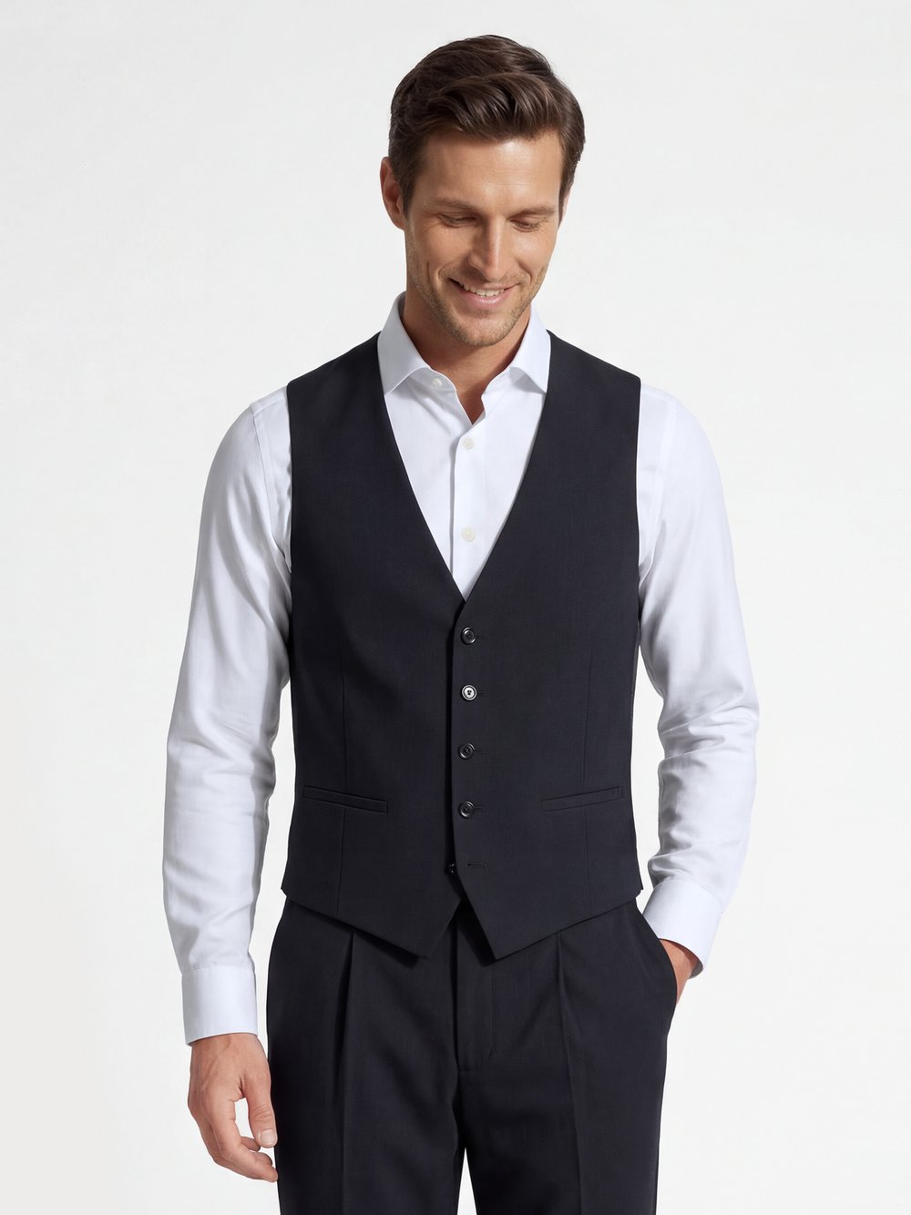 Finshley & Harding London Baukasten-Anzugweste Slim Fit Herren Slim Fit marine, 46