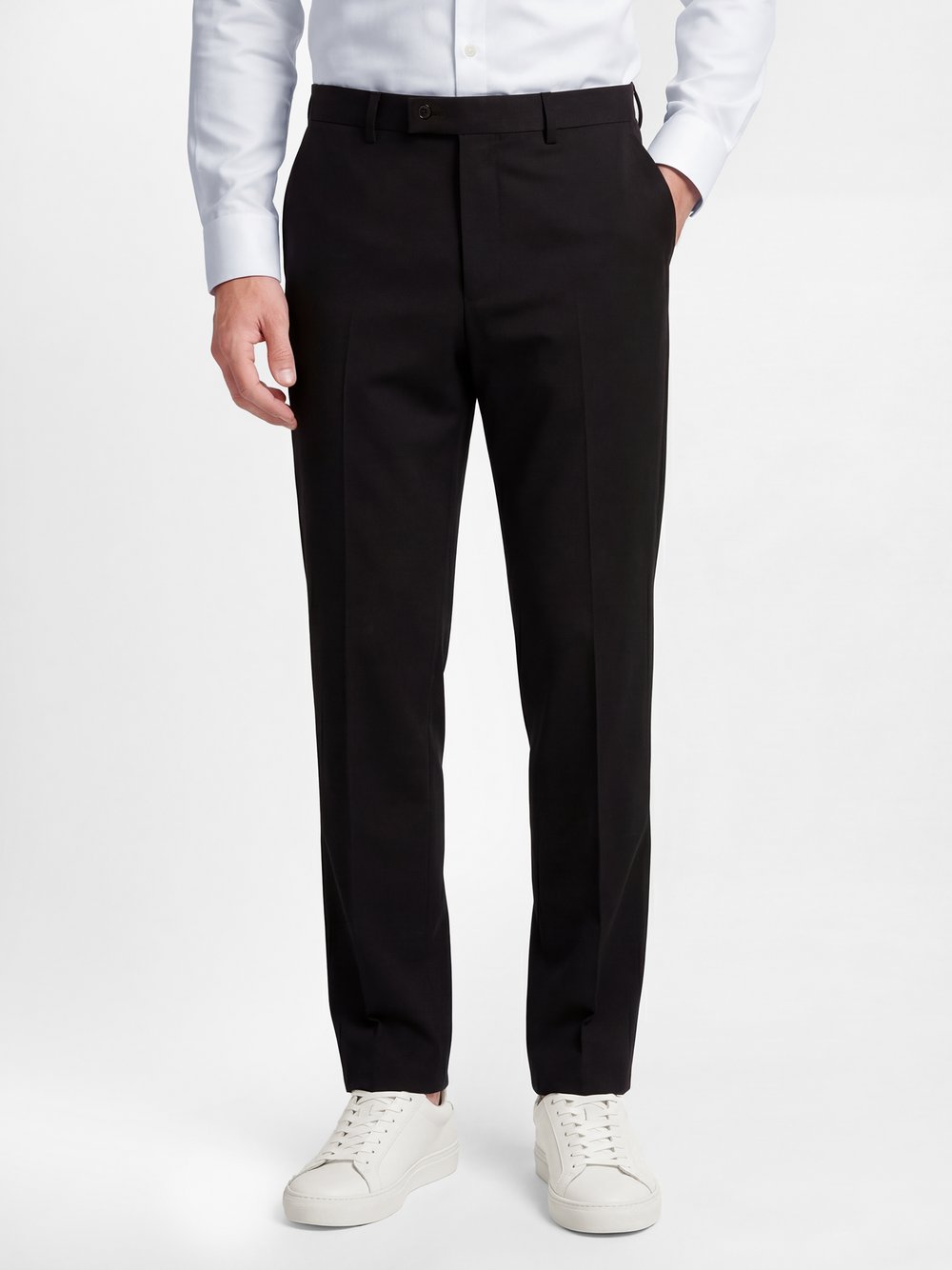 Finshley & Harding London Baukasten-Hose Herren Comfort Fit schwarz, 102