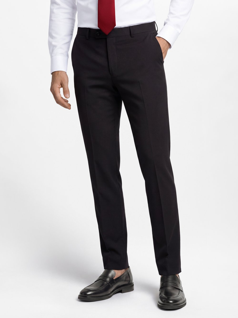Finshley & Harding spodnie garniturowe Mężczyźni Regular Fit czarny
