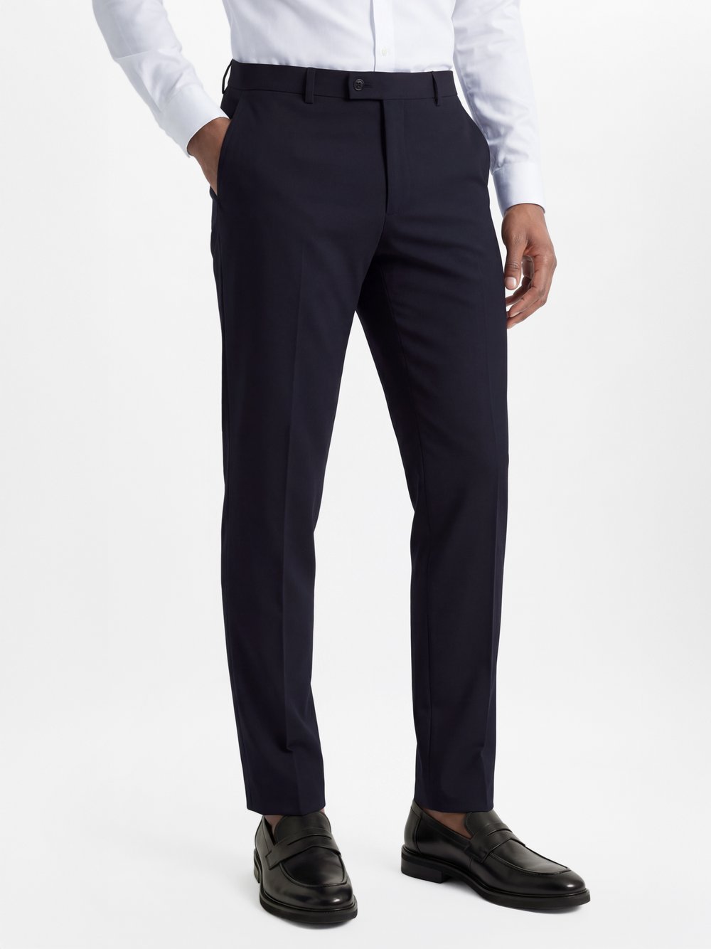 Finshley & Harding spodnie garniturowe Mężczyźni Regular Fit niebieski