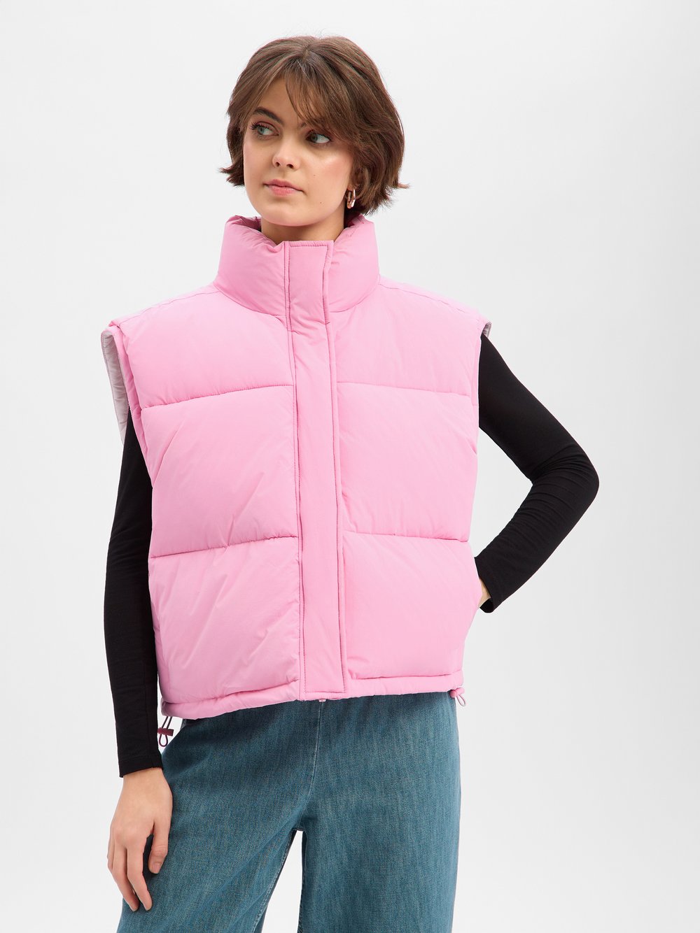 american vintage Steppweste Damen rosa, S