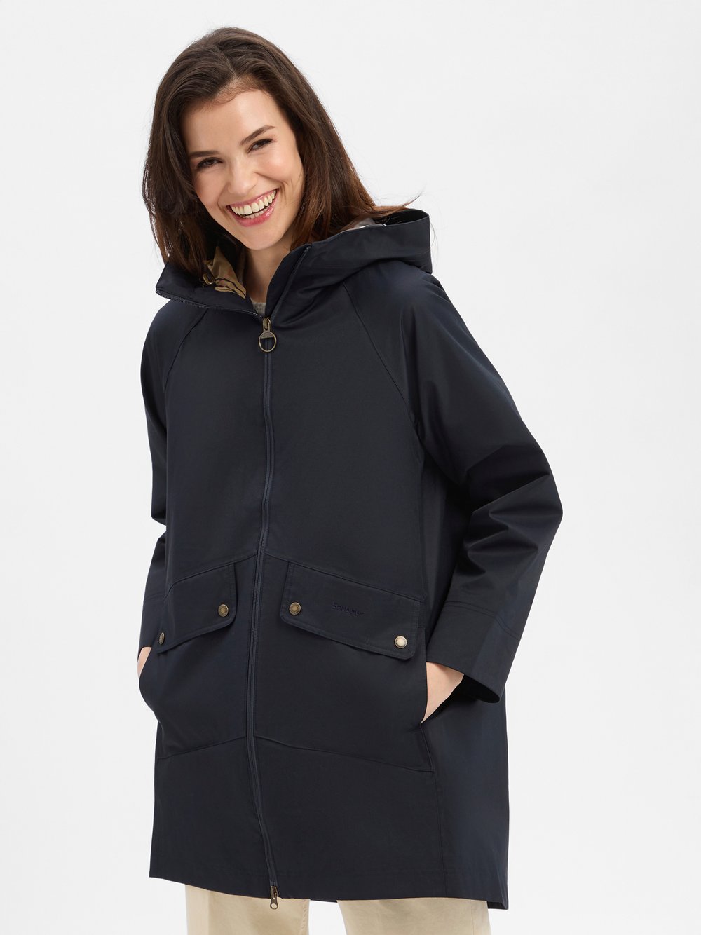 Barbour Regenmantel Damen Baumwolle blau, 46