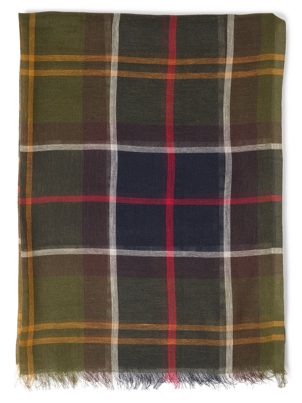 Barbour szalik z płótna - Welton Tartan Kobiety Bawełna zielony|wielokolorowy