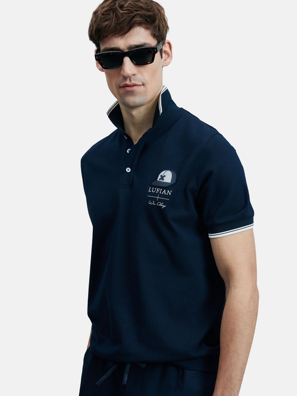 Lufian Poloshirt Herren Baumwolle blau, XXL