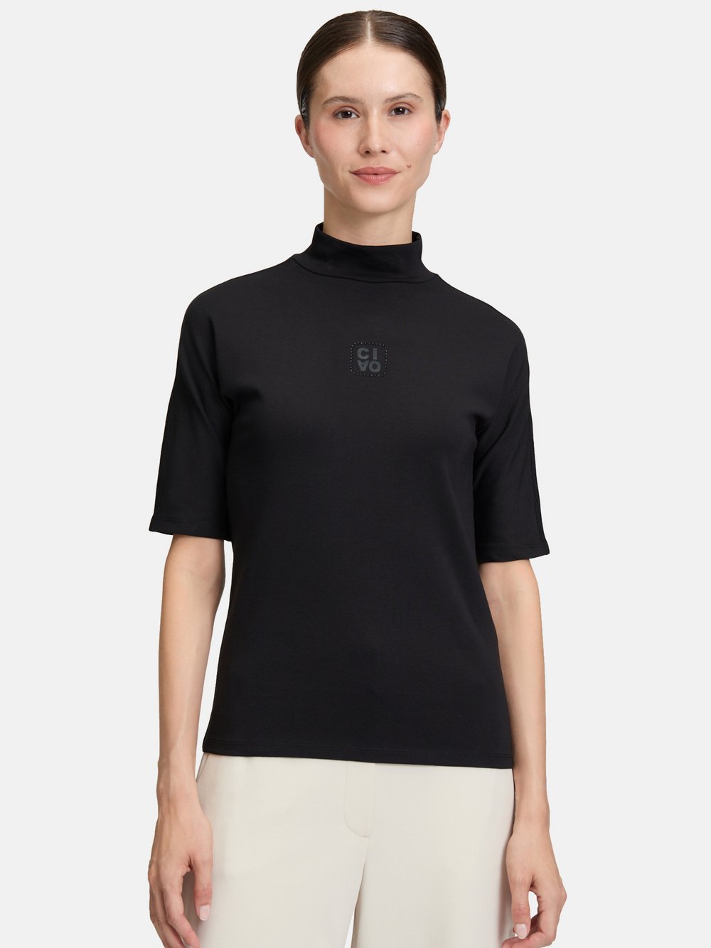 Betty Barclay Rollkragenshirt Damen Baumwolle schwarz, 38