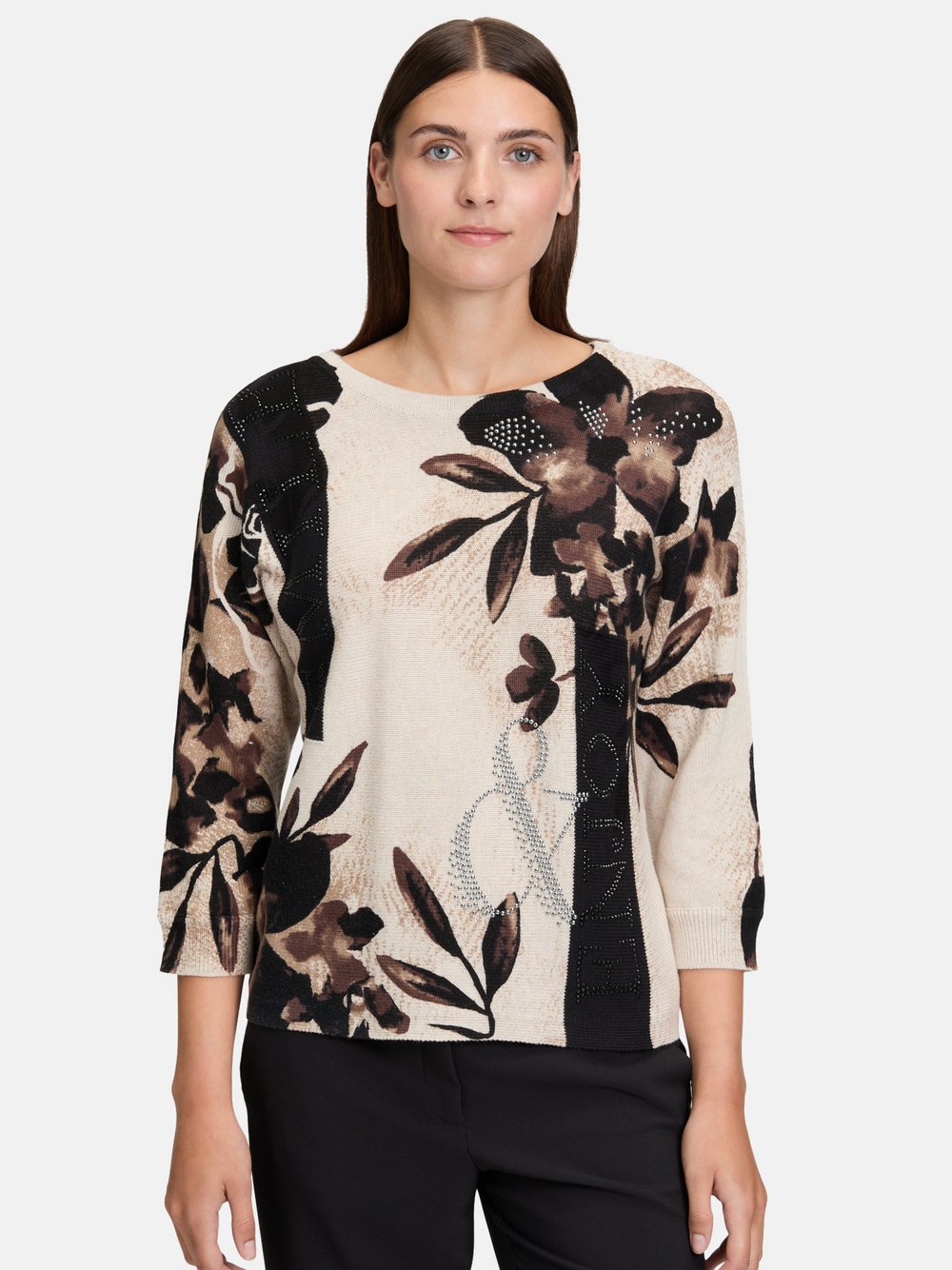 Betty Barclay Strickpullover Damen Baumwolle beige gemustert, 44
