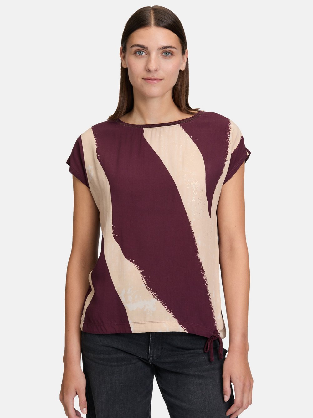 Betty & Co Casual-Shirt Damen Baumwolle rot gemustert, XL