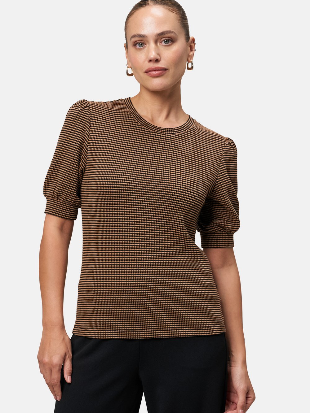 zero Strukturshirt Damen braun gemustert, 40