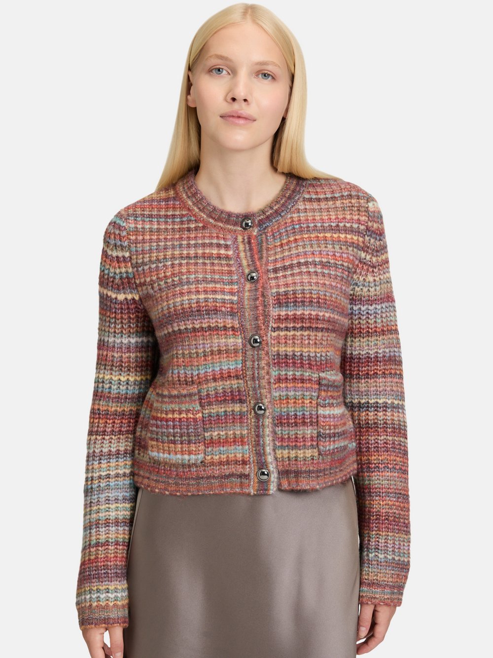 Cartoon Cardigan Damen rosa gemustert, 42