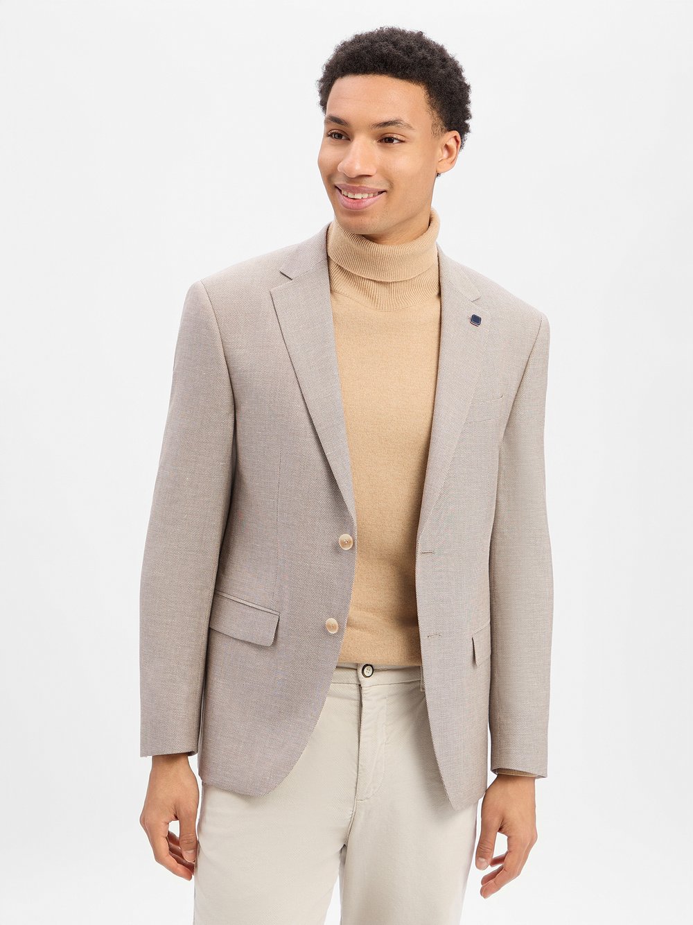 Daniel Hechter Sakko mit Leinenanteil Herren Modern Fit beige meliert, 60