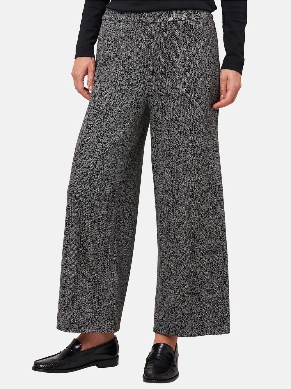 zero Jacquard-Hose Damen grau meliert, 36
