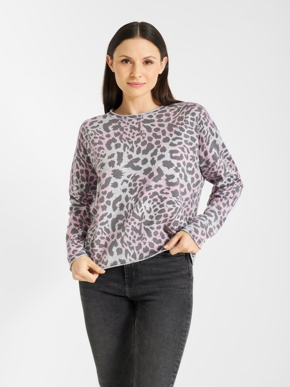 Thumbnail - Frieda & Freddies Strickpullover Damen Baumwolle rosa gemustert, 36