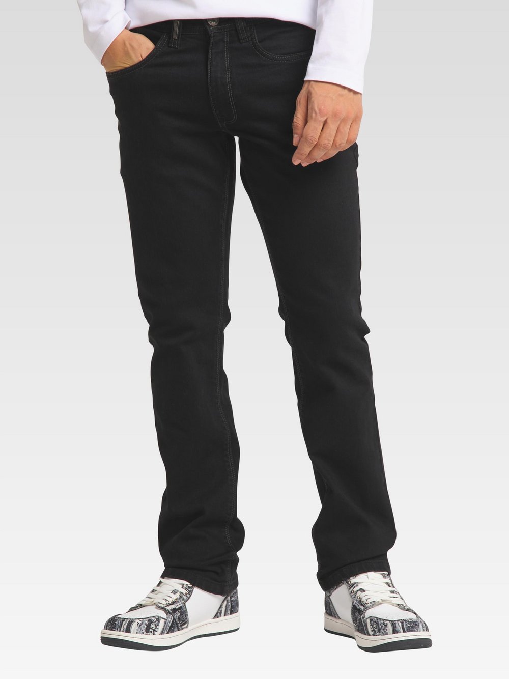 Carlo Colucci Jeans Herren Baumwolle schwarz, 36-30