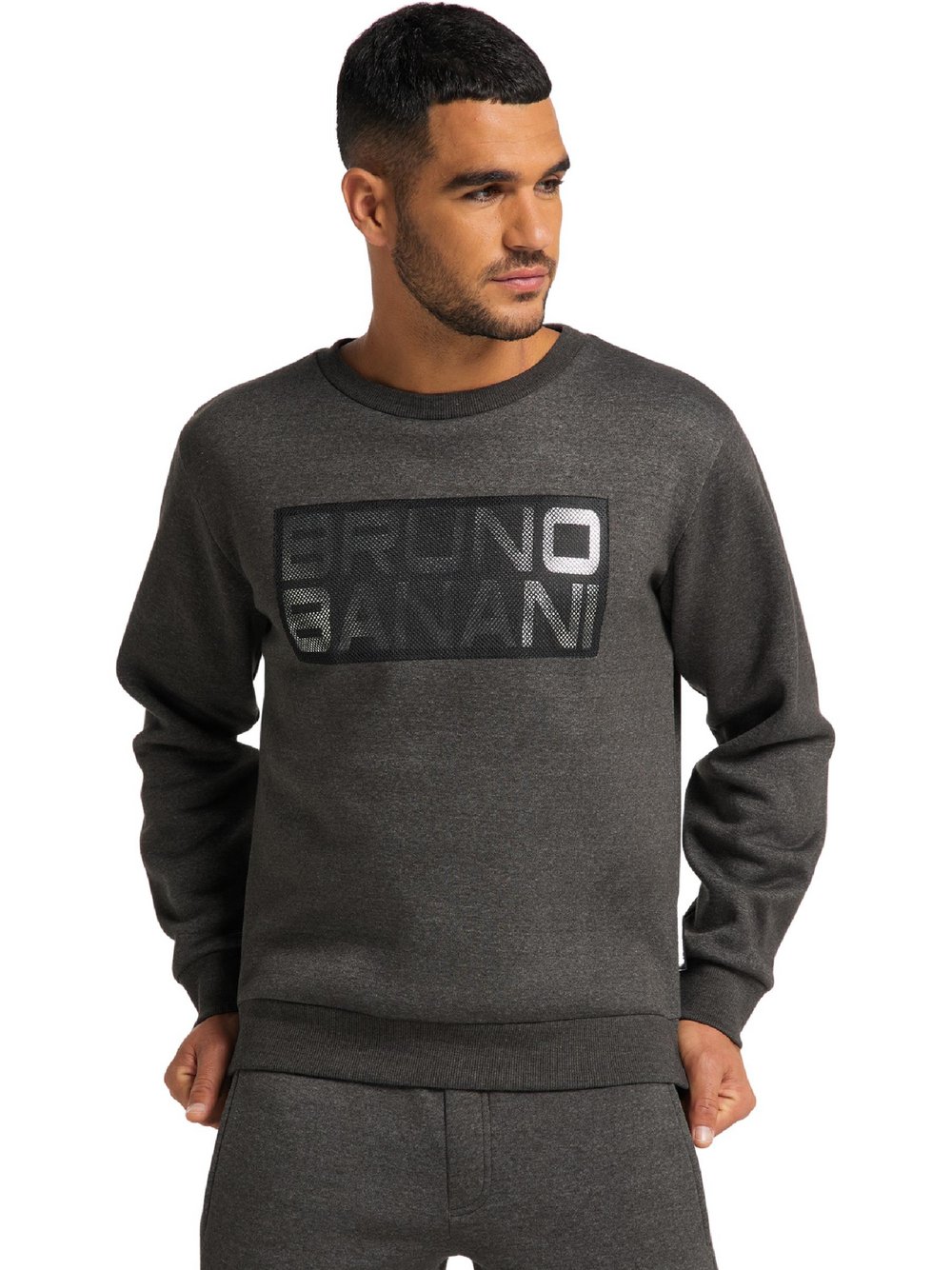 Thumbnail - Bruno Banani Sweater Herren Baumwolle grau bedruckt, XXL