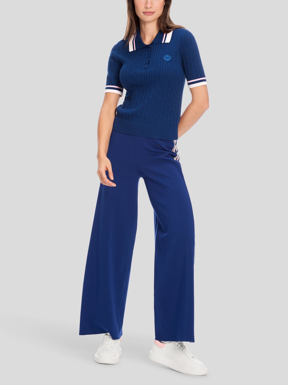 Marc Cain Pullover Damen Seide blau strukturiert, 36