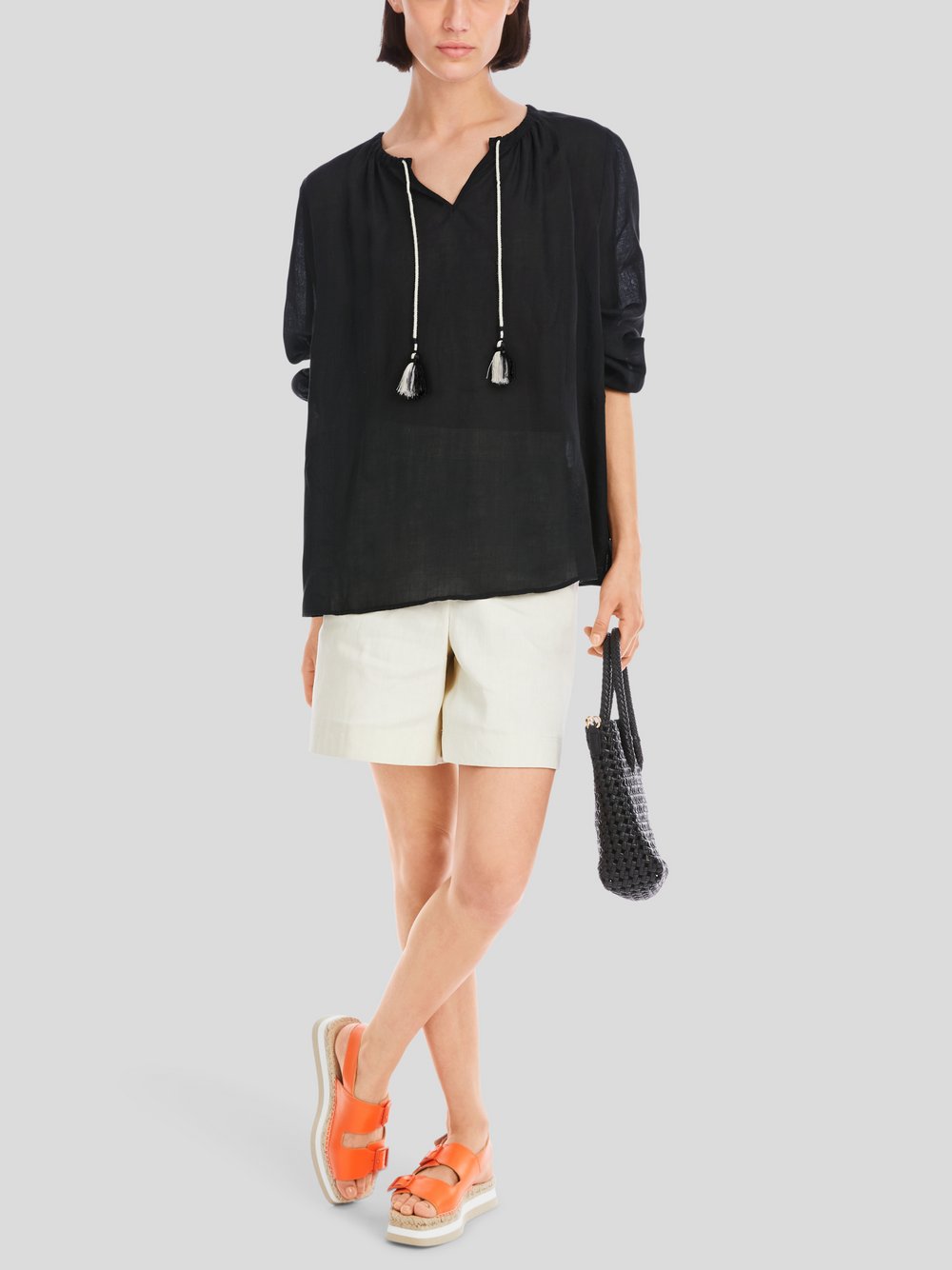 Marc Cain Bluse Damen Rippe schwarz, 34