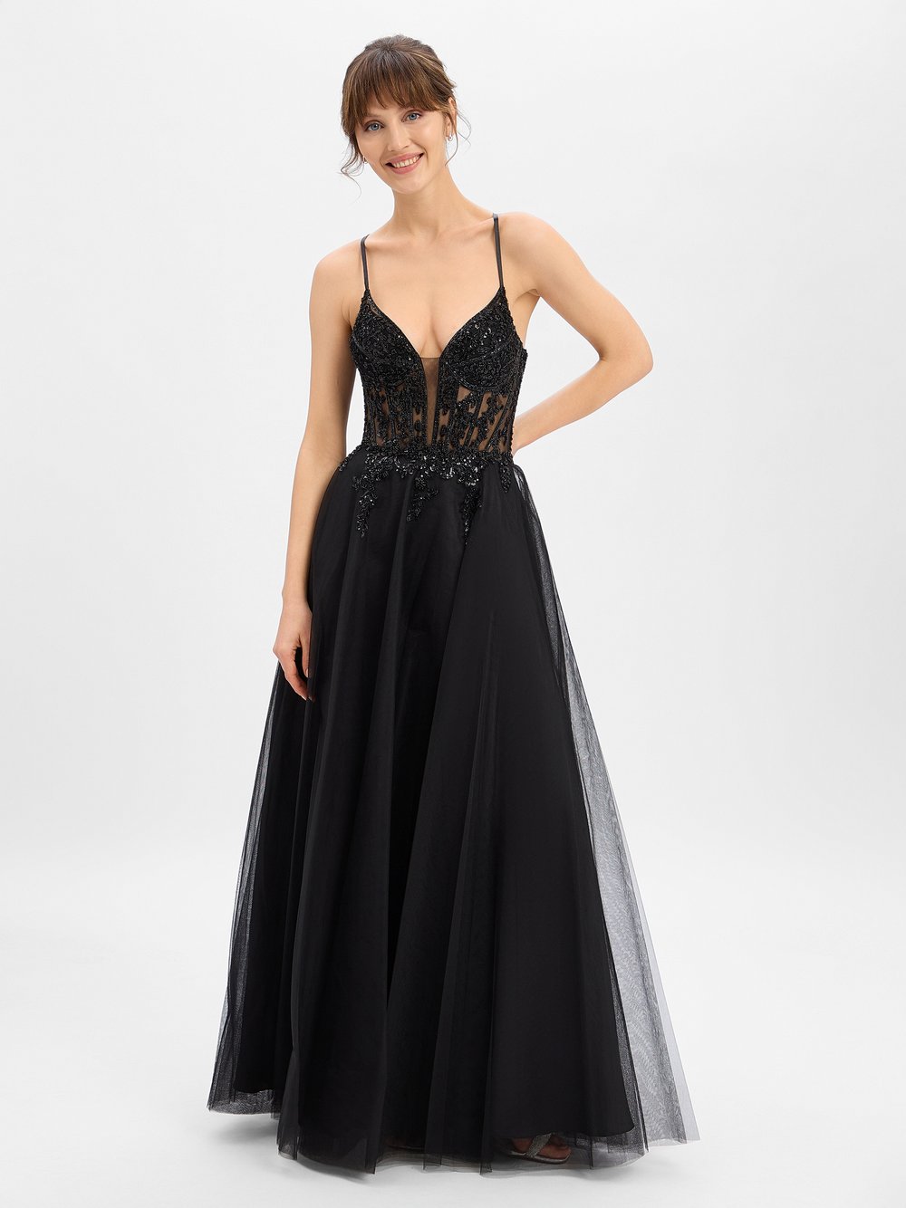 Luxuar Fashion Abendkleid Damen schwarz, 34