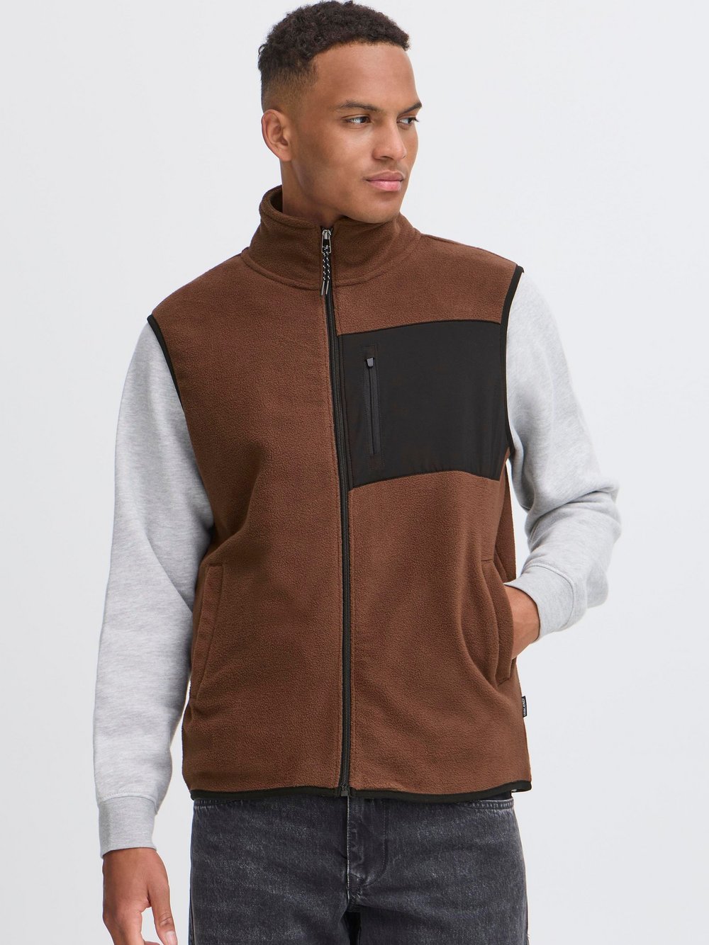 Thumbnail - BLEND Fleeceweste Herren braun, L