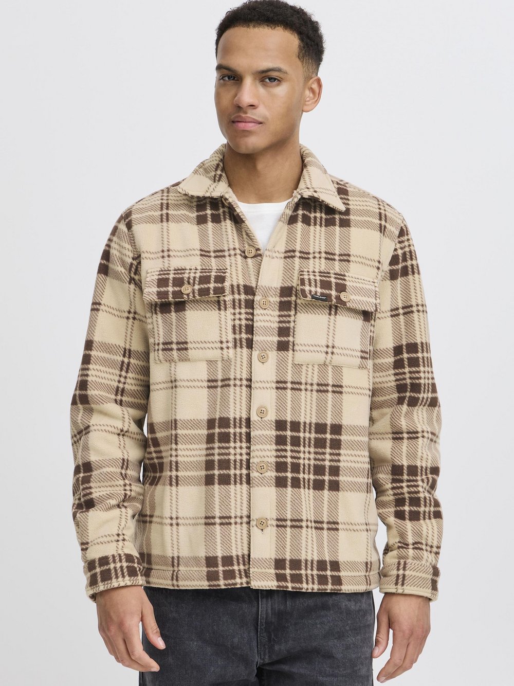 BLEND Hemdjacke Herren braun kariert, XXXL