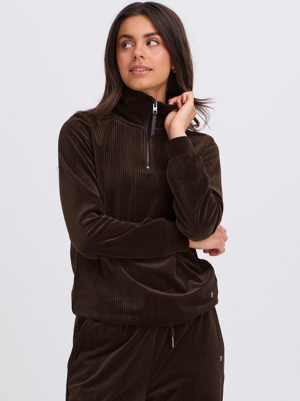 OXMO Longsweatshirt Damen braun, S