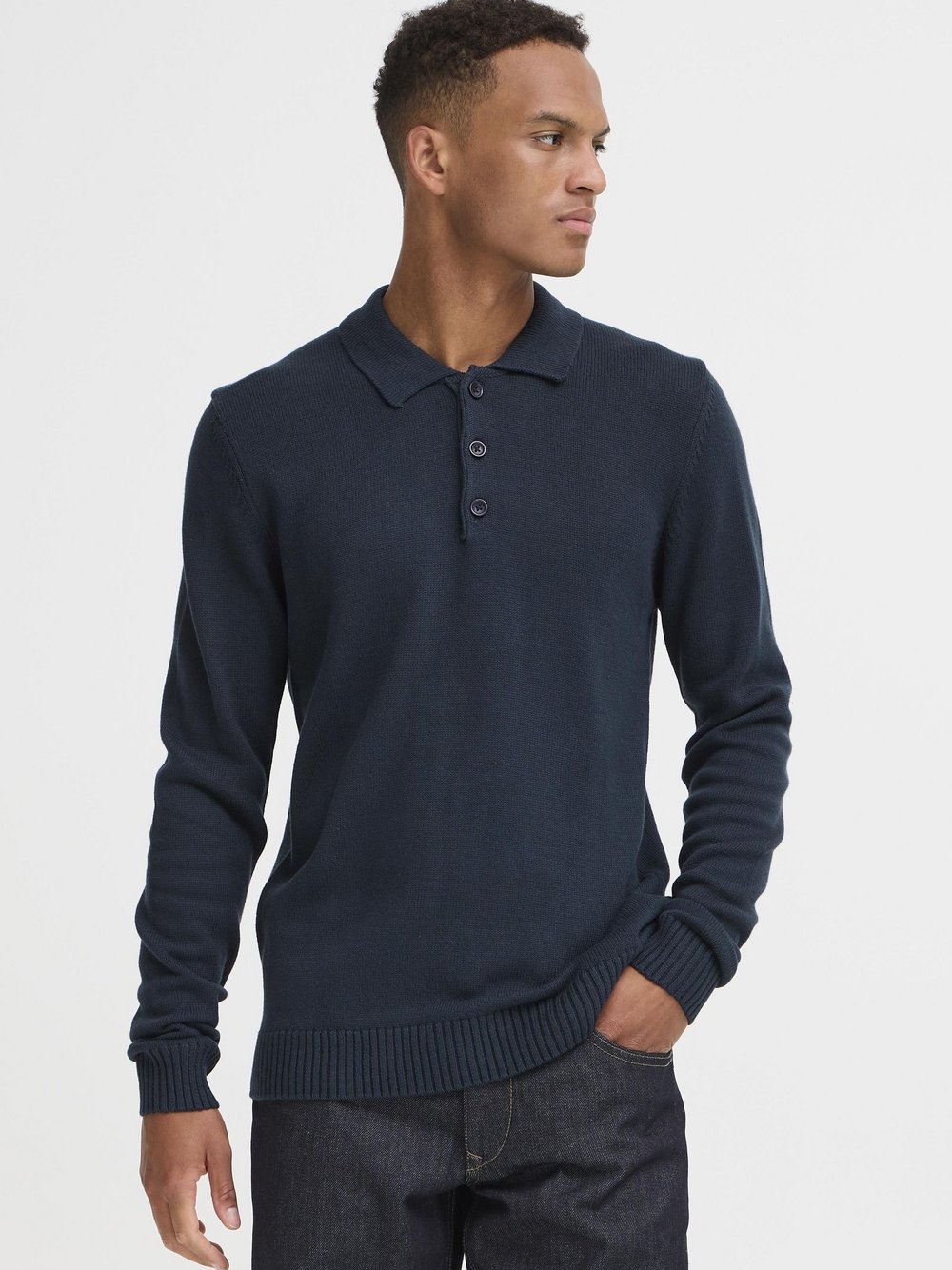 BLEND Strickpullover Herren Textil blau, S
