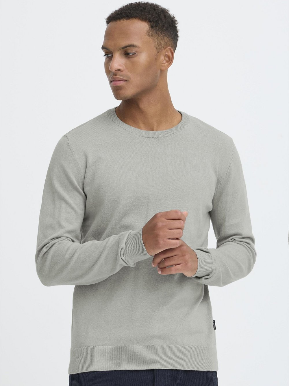 Thumbnail - BLEND Strickpullover Herren Baumwolle grau, S