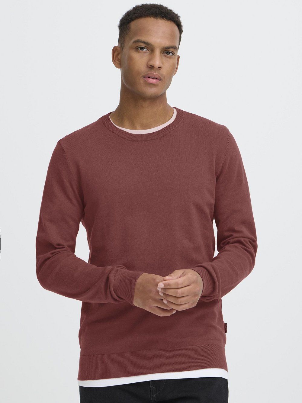 BLEND Strickpullover Herren Baumwolle rot, L