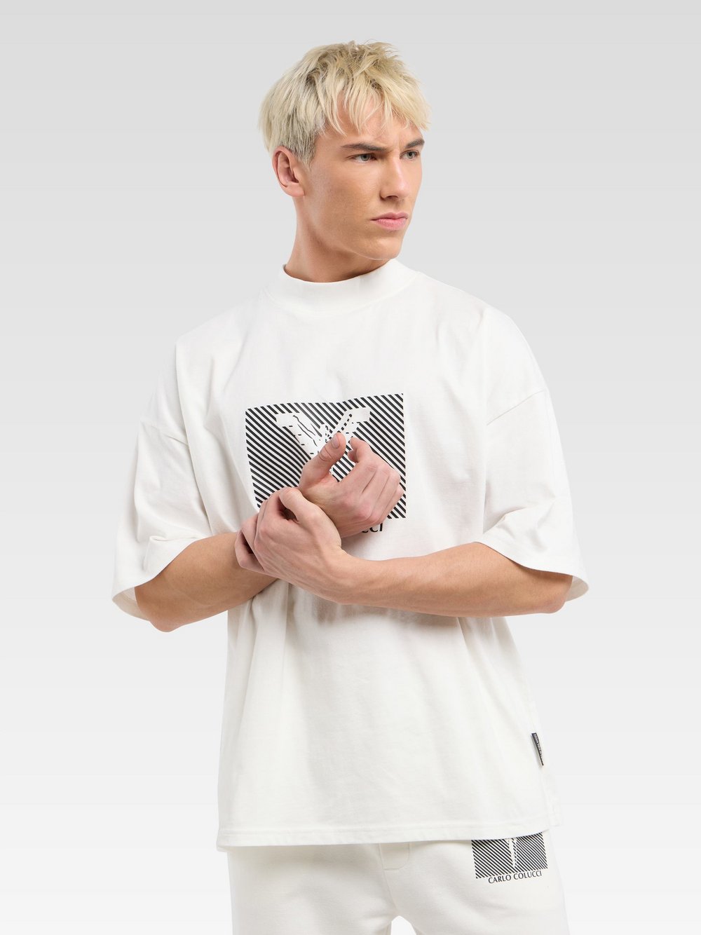 Carlo Colucci T-Shirt  Herren Baumwolle weiß, XL