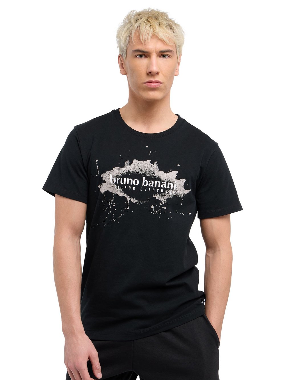 Bruno Banani T-Shirt Herren Baumwolle schwarz gemustert, XXL