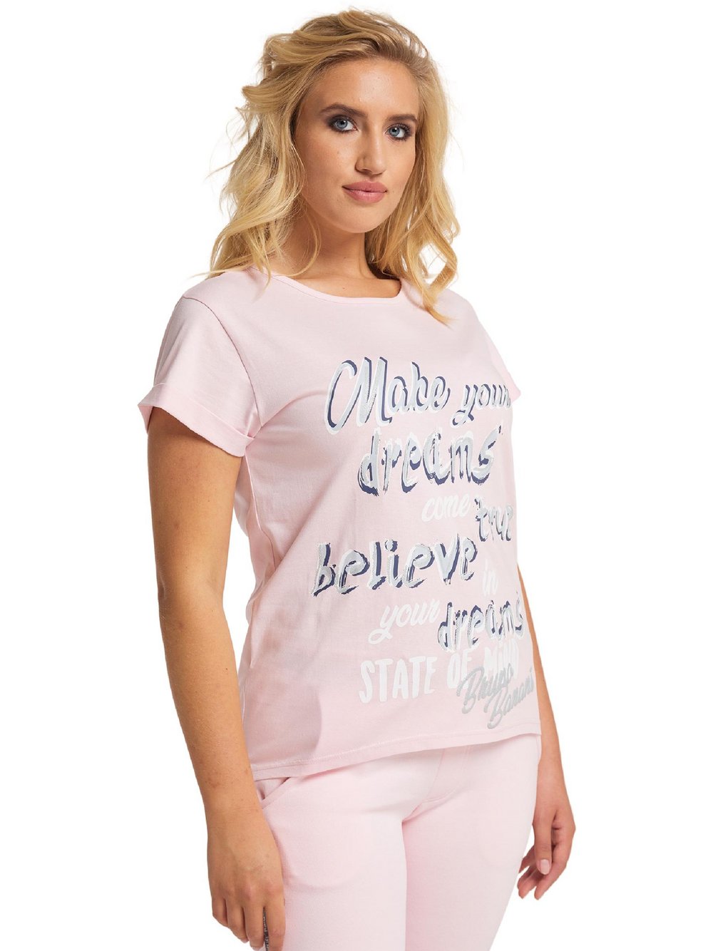 Bruno Banani T-Shirt Damen Baumwolle rosa gemustert, XXL