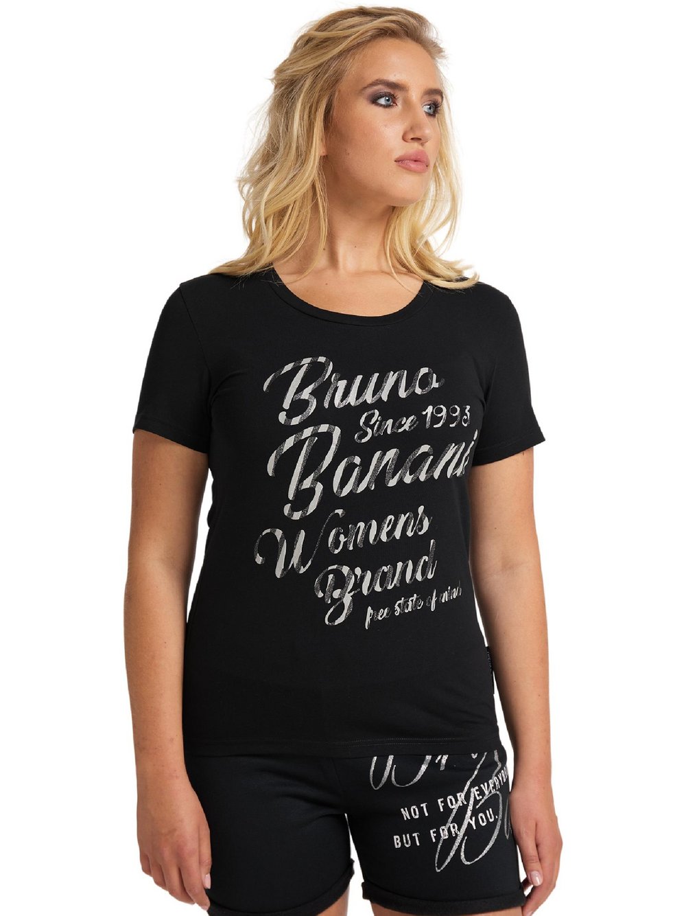 Thumbnail - Bruno Banani T-Shirt Damen Baumwolle schwarz bedruckt, XXL