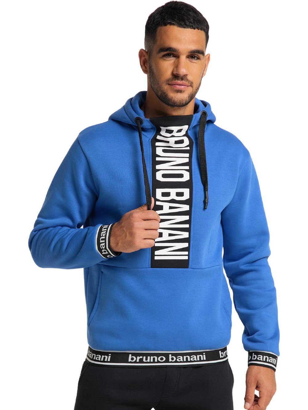 Thumbnail - Bruno Banani Hoodie Herren Baumwolle blau bedruckt, M
