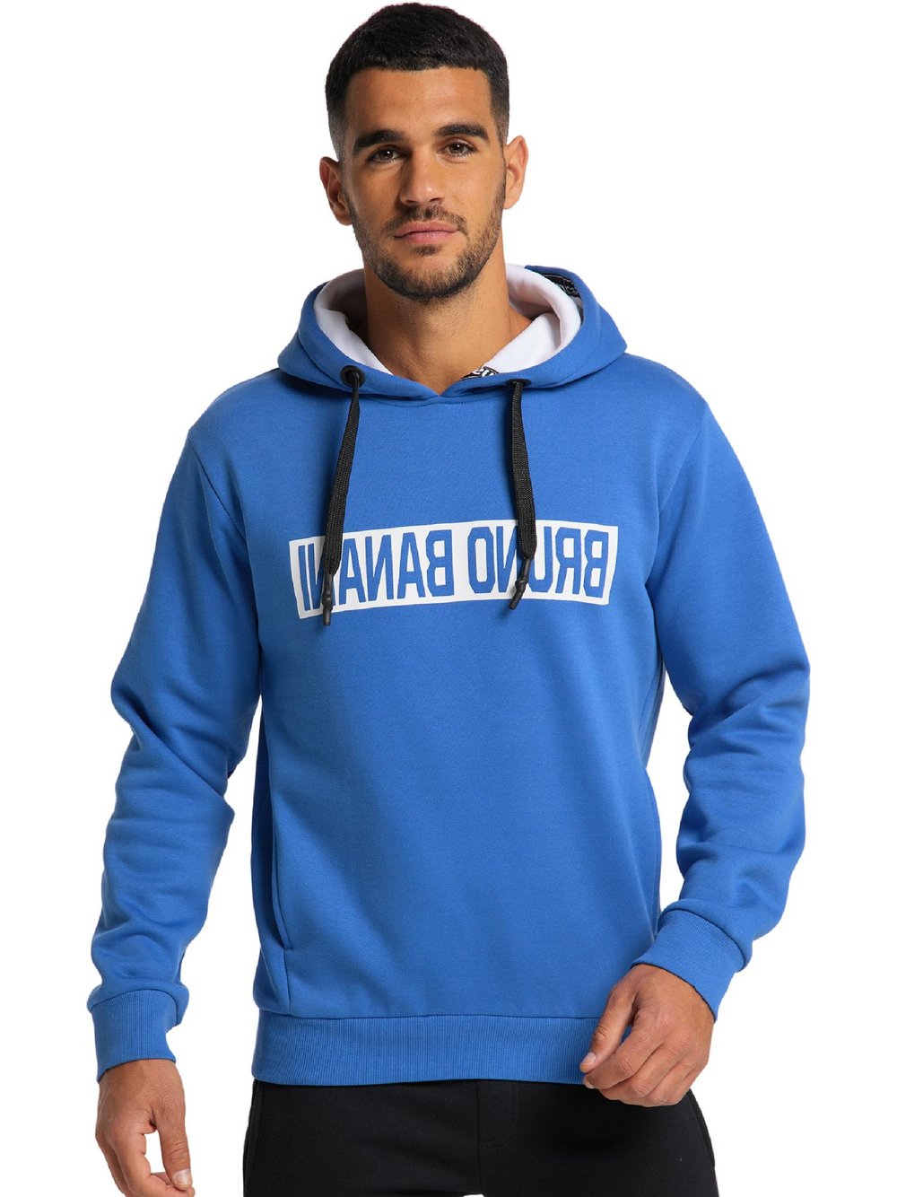 Thumbnail - Bruno Banani Hoodie  Herren Baumwolle blau bedruckt, XL