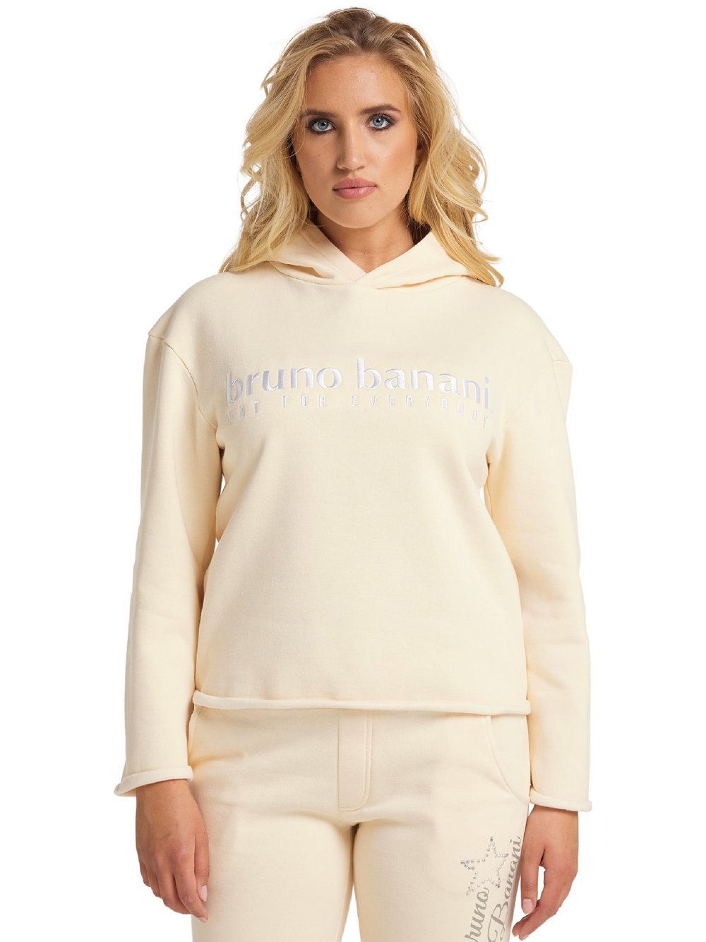 Bruno Banani Hoodie Damen Baumwolle beige bedruckt, M