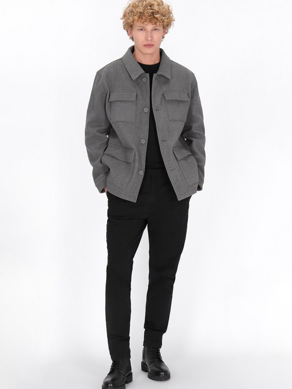 Mo Jacke Herren grau, L