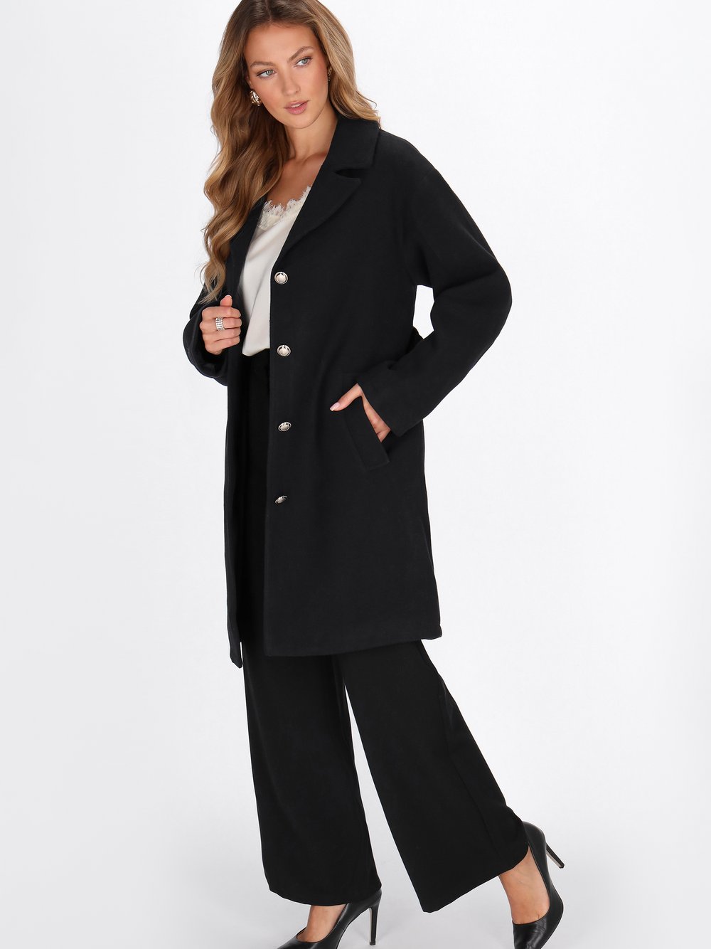 Faina Mantel Damen blau, S