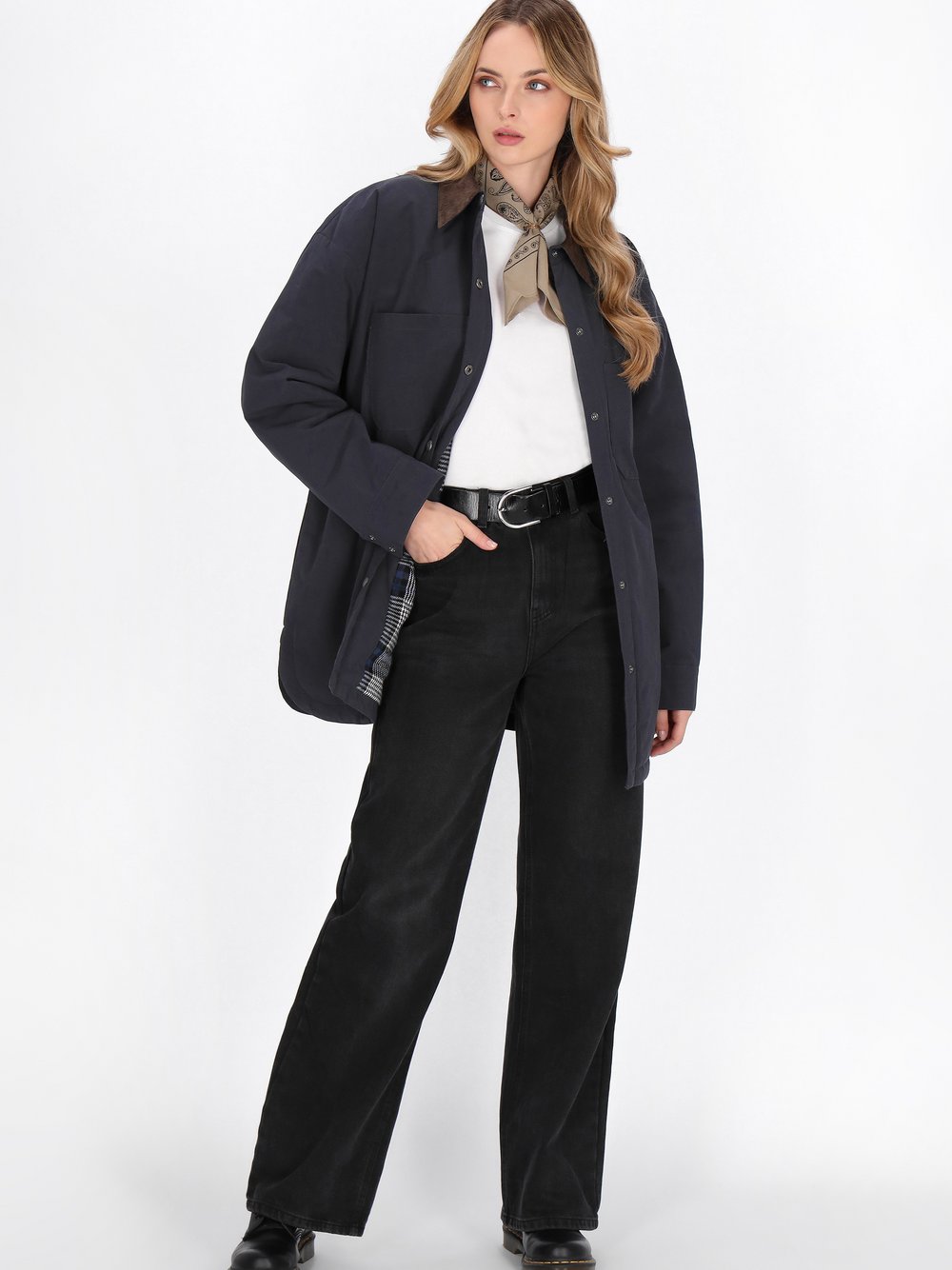 Dreimaster Jacke Damen Baumwolle blau, M