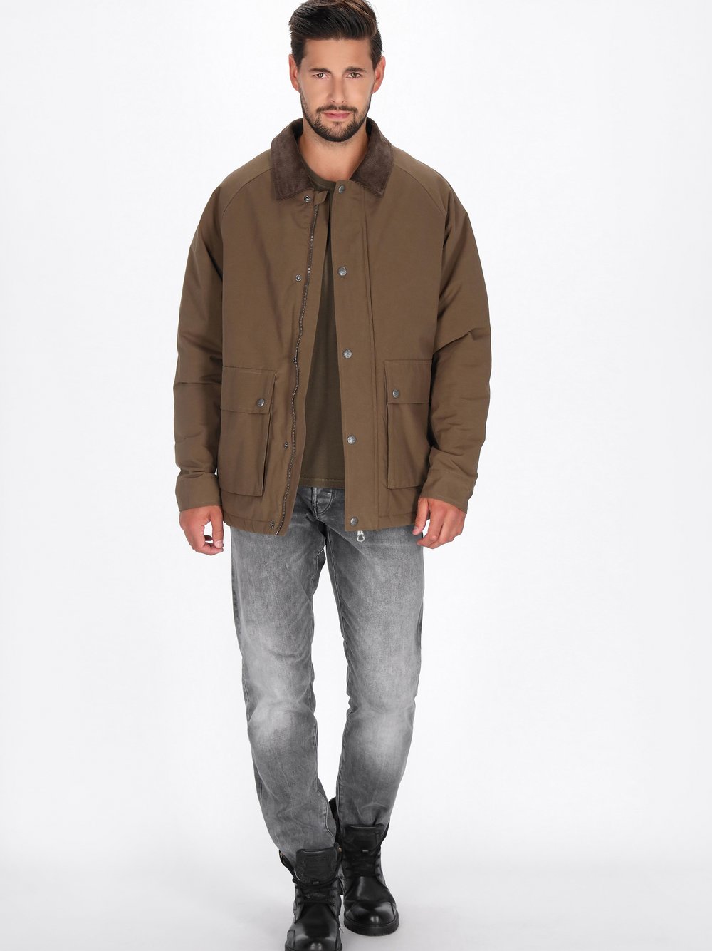 Dreimaster Jacke Herren Baumwolle braun, M